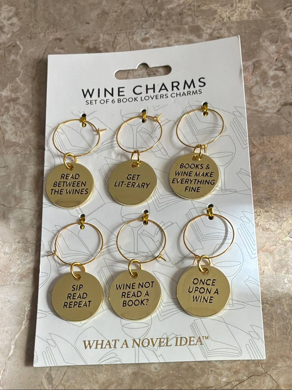 Book Club Wine Charms – Set of 6